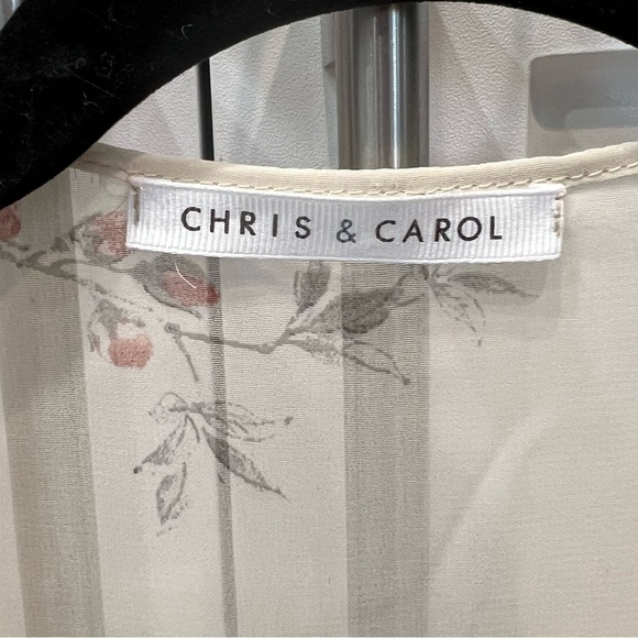 Chris & Carol Sheer Beige Floral Kimono/Coverup - Picture 2 of 8